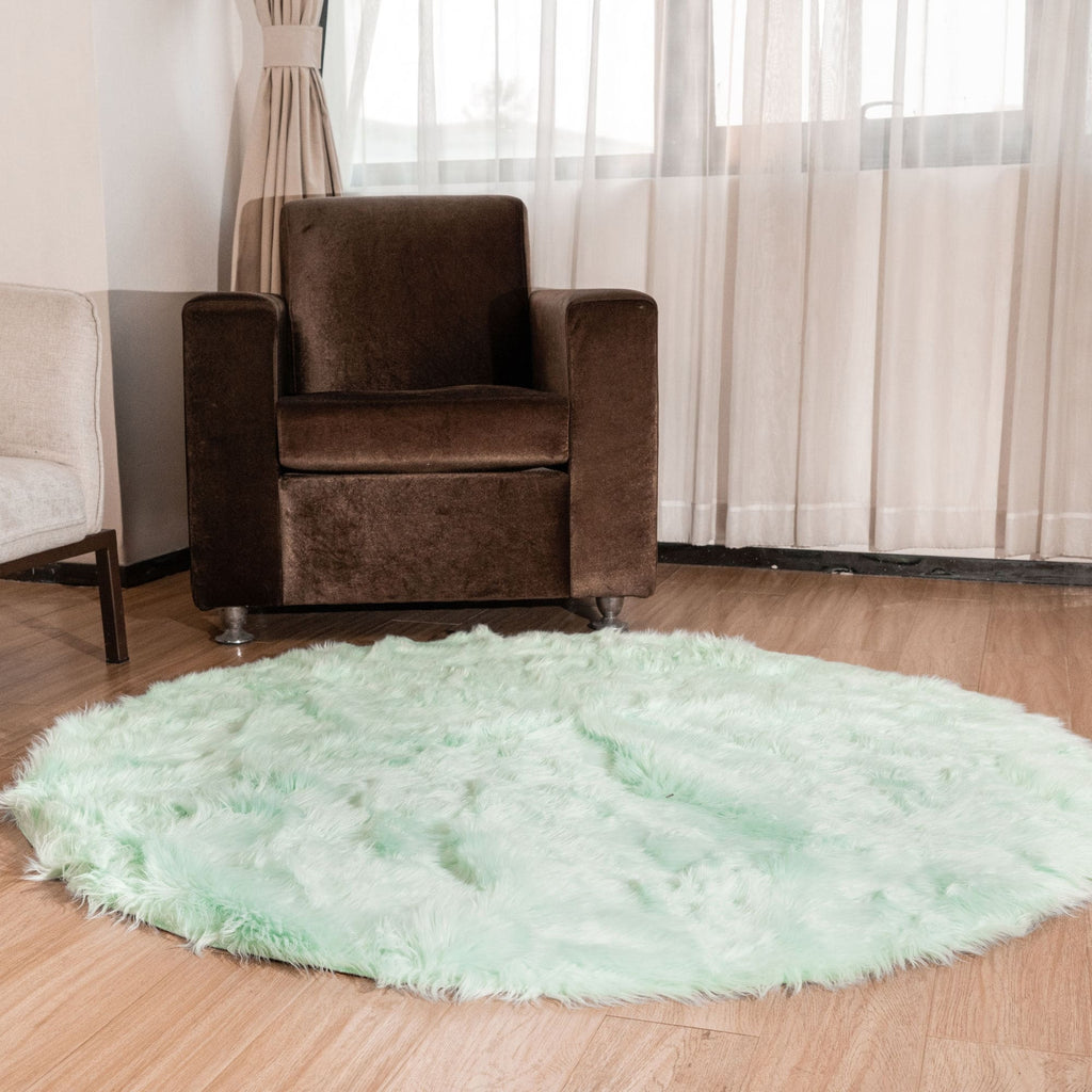 Silver Orchid Parrott Faux Fur Sheepskin Area Rug