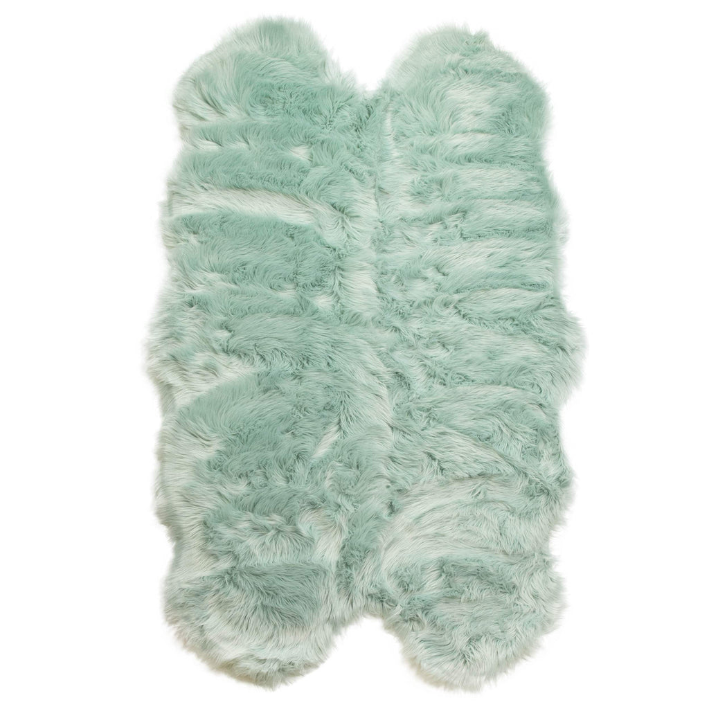 Silver Orchid Parrott Faux Fur Sheepskin Area Rug