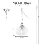 Silver Orchid Wallock Glass and Faceted Crystal Glass Jewels Plug-in and Hardwire Hanging Pendant