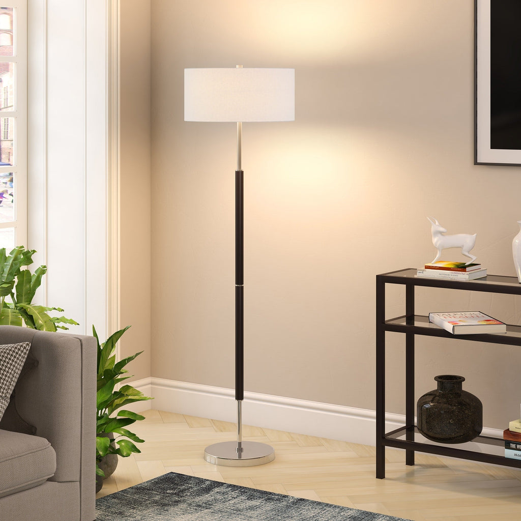 Simone 2-Light Floor Lamp with Fabric Shade