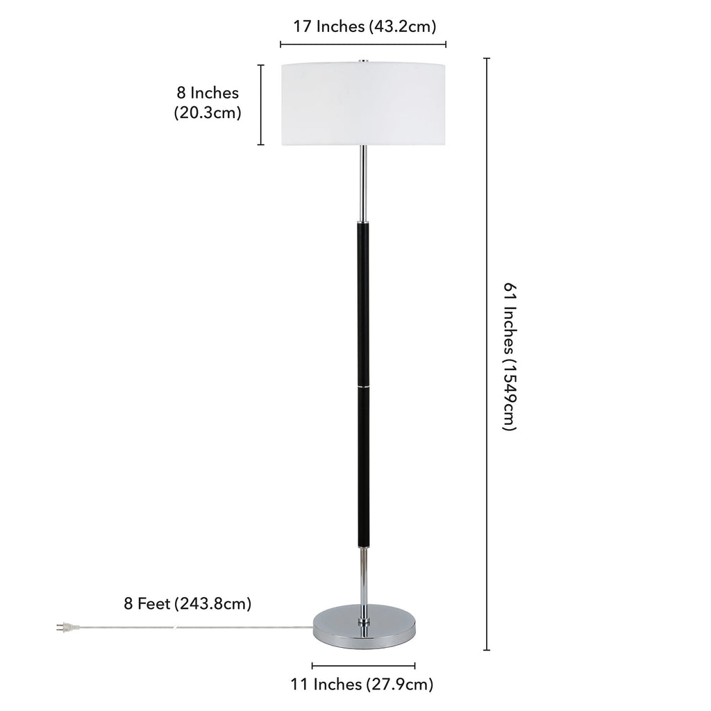 Simone 2-Light Floor Lamp with Fabric Shade