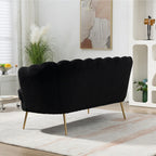 Small Mini Room Couch Two-Seater Sofa with Gold Metal Leg - 2 Seat
