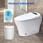 Smart Toilet, One Piece Bidet Toilet for Bathrooms,Modern Elongated Toilet with Warm Water,Dual Auto Flush,Foot Sensor Operation