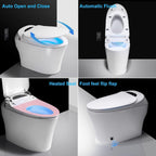 Smart Toilet, One Piece Bidet Toilet for Bathrooms,Modern Elongated Toilet with Warm Water,Dual Auto Flush,Foot Sensor Operation