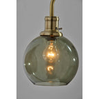 Smoked Glass Floor Lamp - Brass