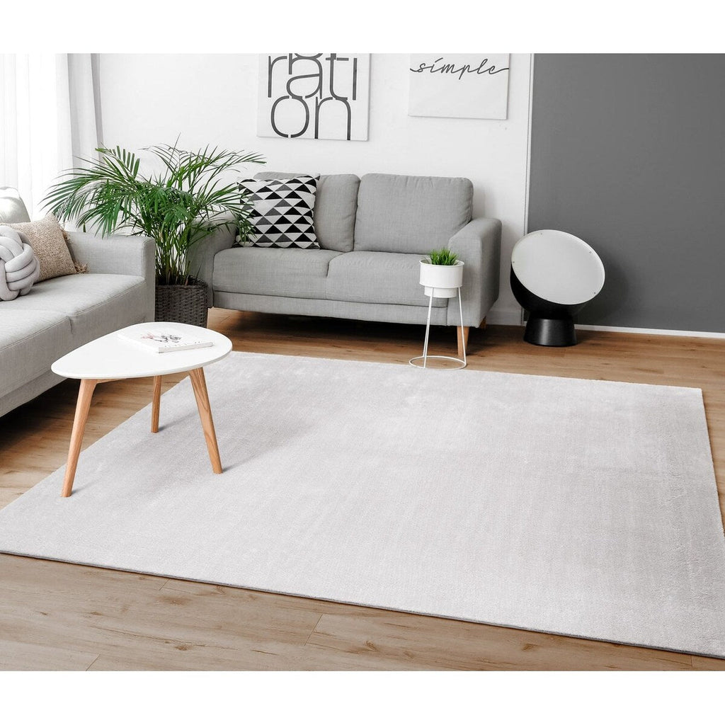 Soft Washable Area Rug with Anti-Slip Backing in solid Colors