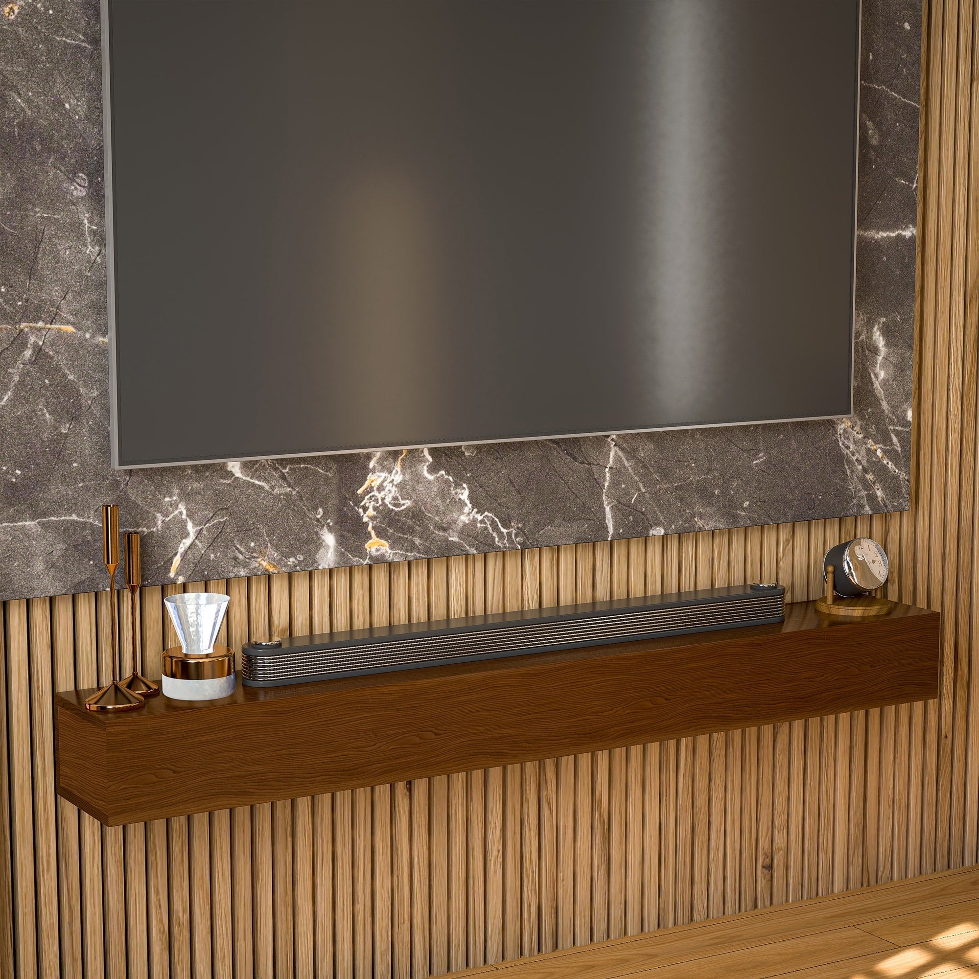 Solid Pine Wall Mounted Fireplace Mantel Floating Shelf