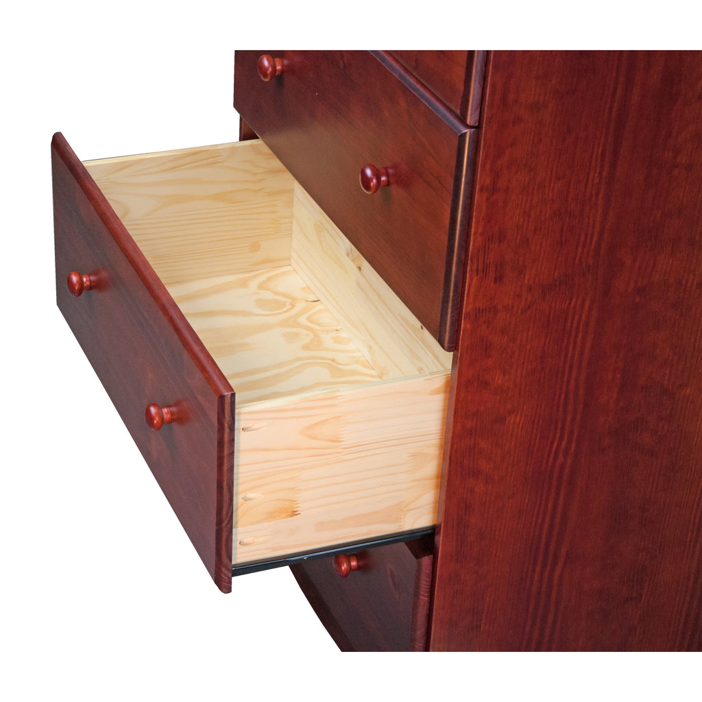 Palace Imports 100% Solid Wood 5-Jumbo Drawer Chest with Lock, Metal or Wooden Knobs