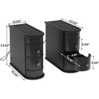 Solid Wood Chairside End Table, Two-Drawer Narrow Side Table Slim