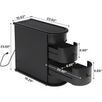 Solid Wood Chairside End Table, Two-Drawer Narrow Side Table Slim