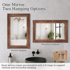 Solid Wood Frame Flat Bathroom Mirror