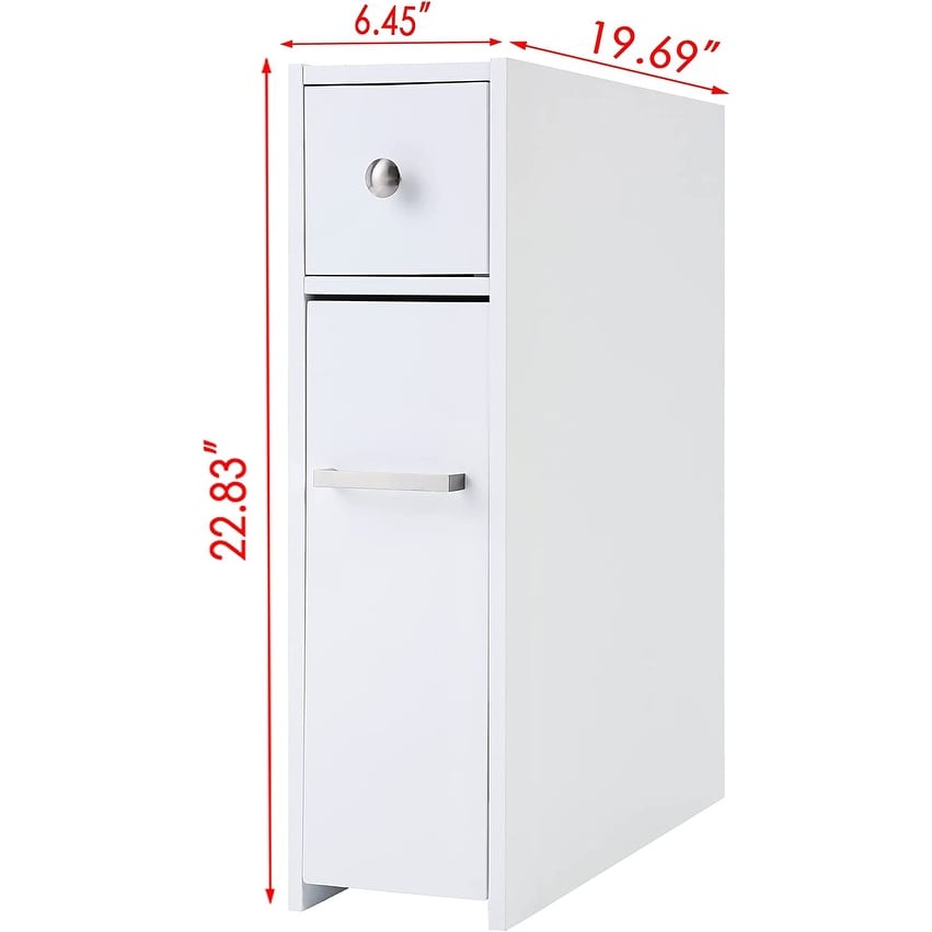 Spirich Home Slim Bathroom Storage Cabinet, Free Standing Toilet Paper Holder, Bathroom Cabinet Slide Out Drawer Storage