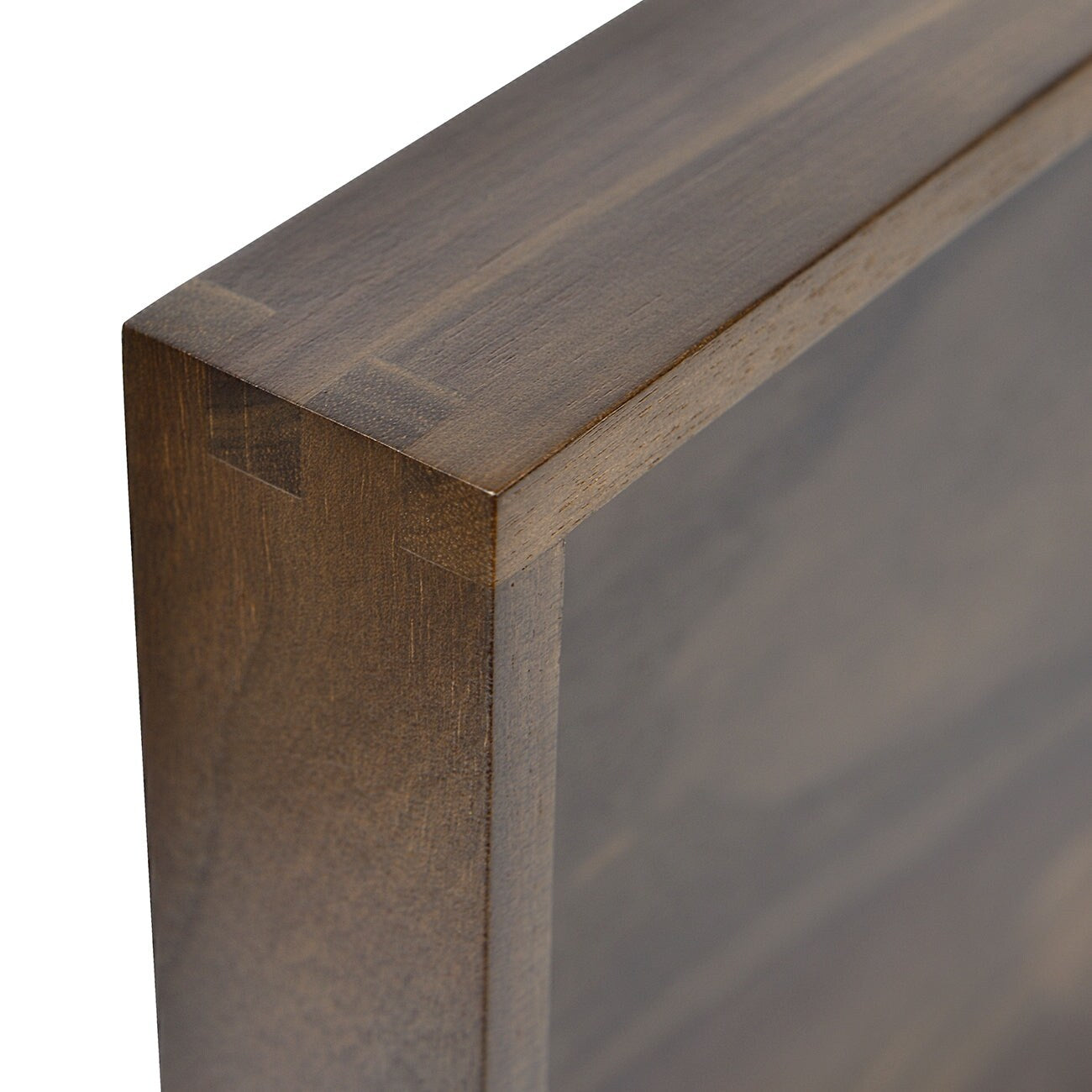 KINWELL Square Black Walnut Wood Serving Tray Ottoman Tray with Handles