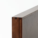 KINWELL Square Black Walnut Wood Serving Tray Ottoman Tray with Handles