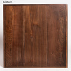 KINWELL Square Black Walnut Wood Serving Tray Ottoman Tray with Handles