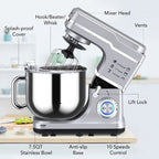 Stand Mixer - 7.5QT Capacity, 10-Speed Settings, 660W Motor