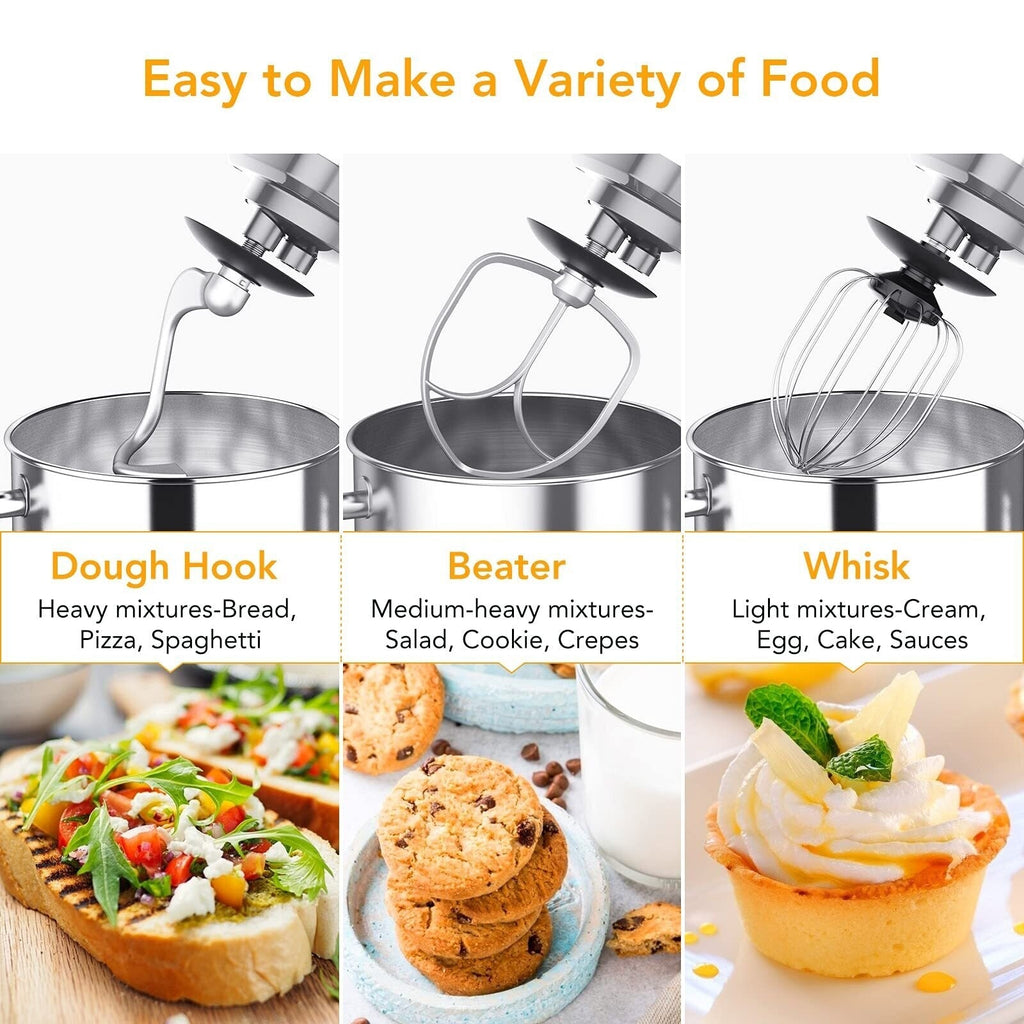 Stand Mixer - 7.5QT Capacity, 10-Speed Settings, 660W Motor