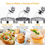 Stand Mixer - 7.5QT Capacity, 10-Speed Settings, 660W Motor