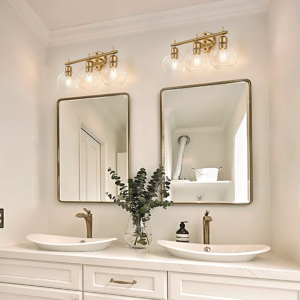 Starsky 4-Lights Modern Dimmable Bathroom Vanity Light with Globe Glass Shade