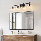 Starsky 4-Lights Modern Dimmable Bathroom Vanity Light with Globe Glass Shade