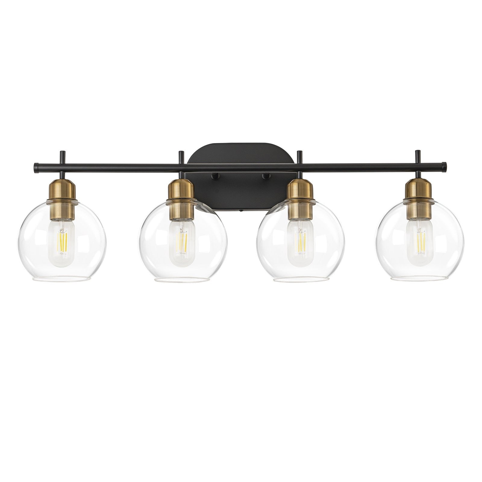 Starsky 4-Lights Modern Dimmable Bathroom Vanity Light with Globe Glass Shade