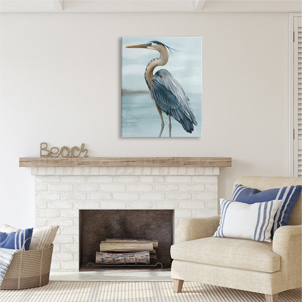 Stupell Heron Bird on Beach Canvas Wall Art Design by Grace Popp
