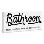 Stupell Seat Yourself Bathroom Sign Minimal Black White Canvas Wall Art