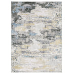 Vista Home Marissa Washable Abstract Grey/ Blue Indoor Area Rug