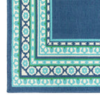 Style Haven Martinque Green Bordered Navy Indoor/ Outdoor Area Rug~