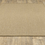 Style Haven Veranda Light Brown Solid Textured Indoor-Outdoor Area Rug