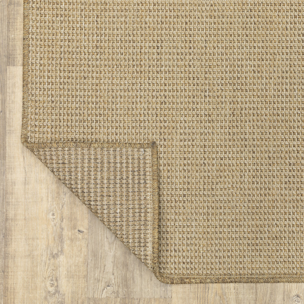 Style Haven Veranda Light Brown Solid Textured Indoor-Outdoor Area Rug