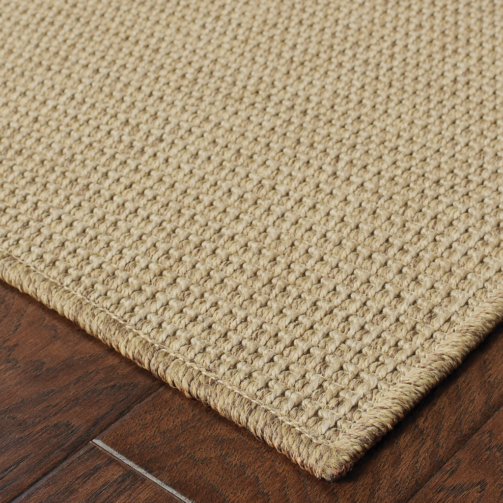 Style Haven Veranda Light Brown Solid Textured Indoor-Outdoor Area Rug