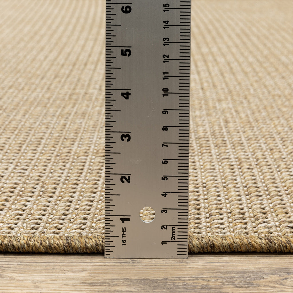 Style Haven Veranda Light Brown Solid Textured Indoor-Outdoor Area Rug