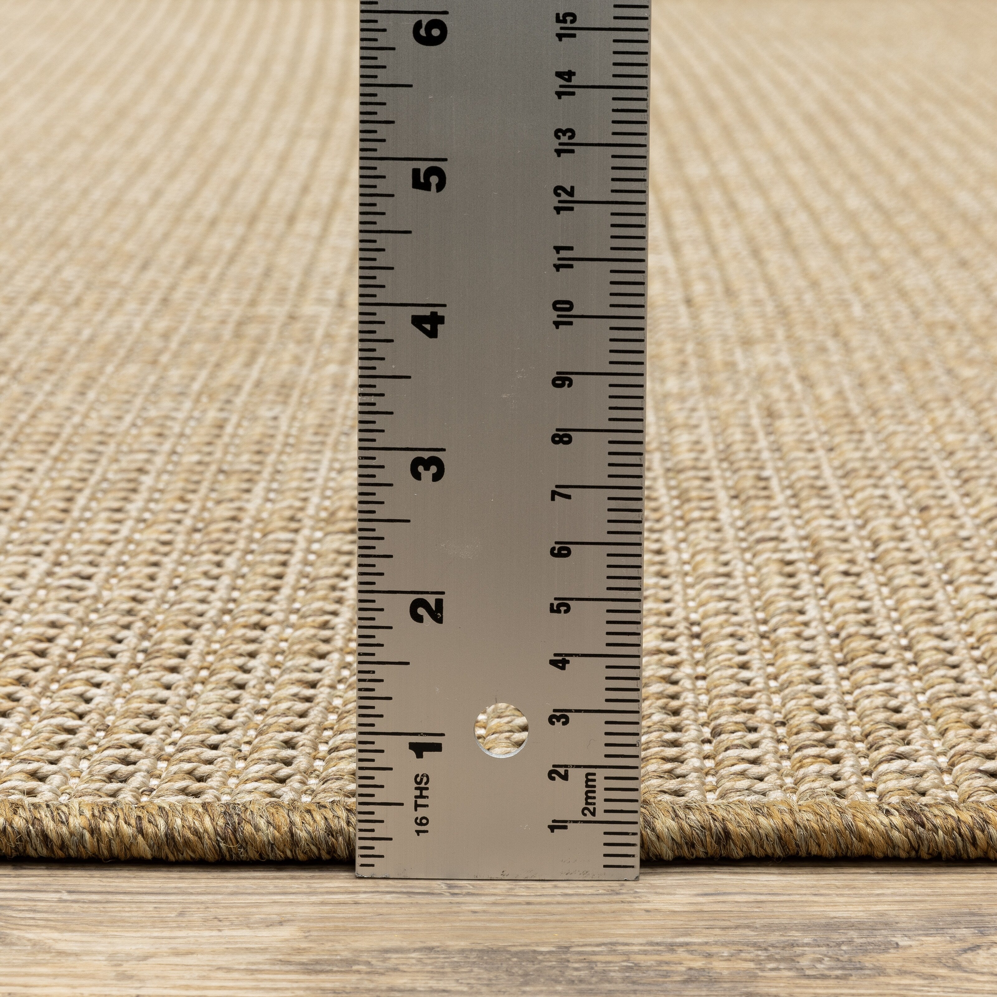 Style Haven Veranda Light Brown Solid Textured Indoor-Outdoor Area Rug
