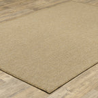 Style Haven Veranda Light Brown Solid Textured Indoor-Outdoor Area Rug