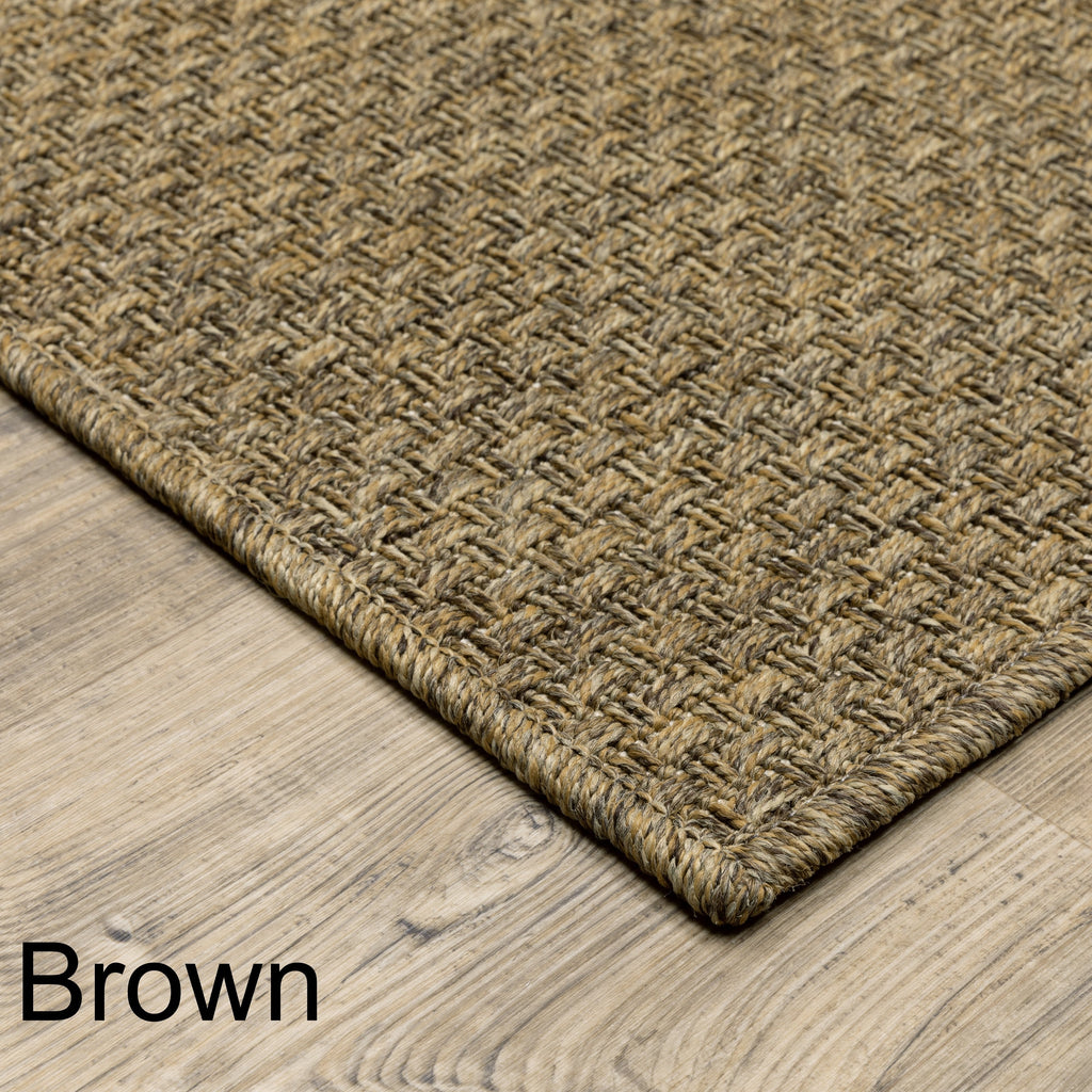 Style Haven Veranda Tonal Woven Basket Weave Indoor-Outdoor Rug