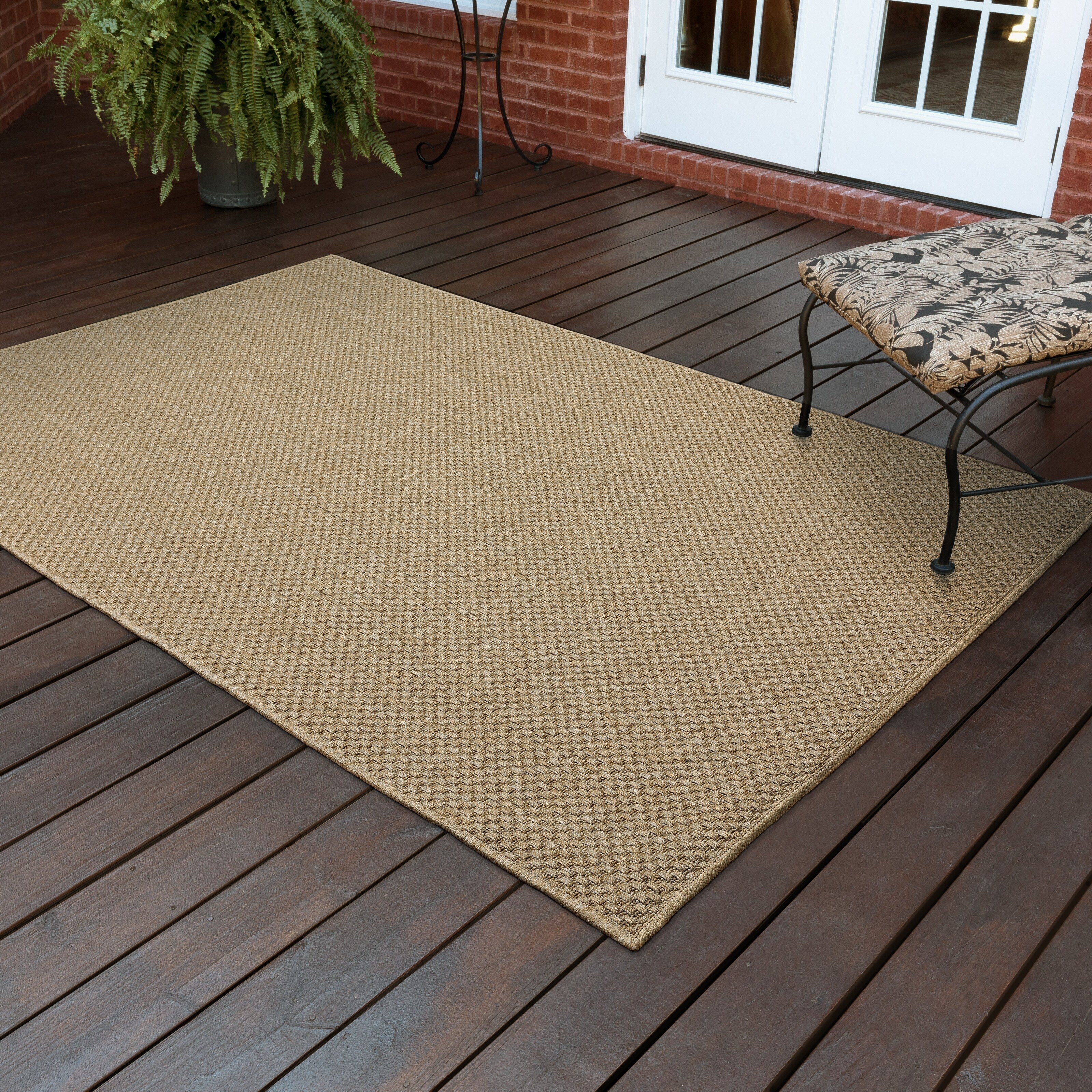 Style Haven Veranda Tonal Woven Basket Weave Indoor-Outdoor Rug