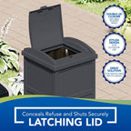 Suncast 30 Gallon Hideaway Trash Waste Bins for Outdoor, Cyberspace