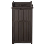 Suncast 30 Gallon Hideaway Trash Waste Bins for Outdoor, Cyberspace