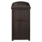 Suncast 30 Gallon Hideaway Trash Waste Bins for Outdoor, Cyberspace