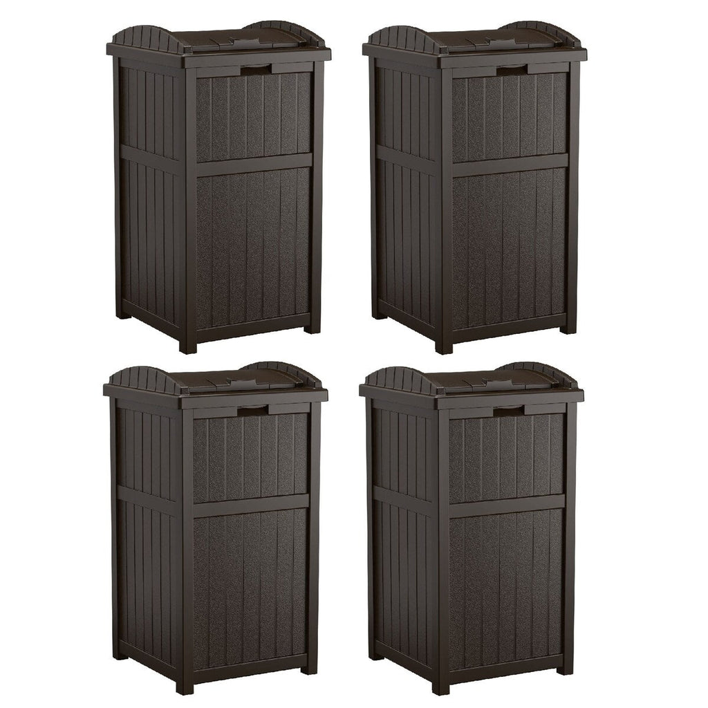 Suncast 30 Gallon Hideaway Trash Waste Bins for Outdoor, Cyberspace