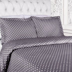 Superior Thread Count 600TC Polka Dot Cotton Blend Duvet Cover Set