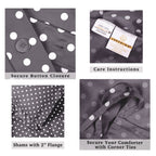 Superior Thread Count 600TC Polka Dot Cotton Blend Duvet Cover Set