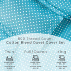 Superior Thread Count 600TC Polka Dot Cotton Blend Duvet Cover Set