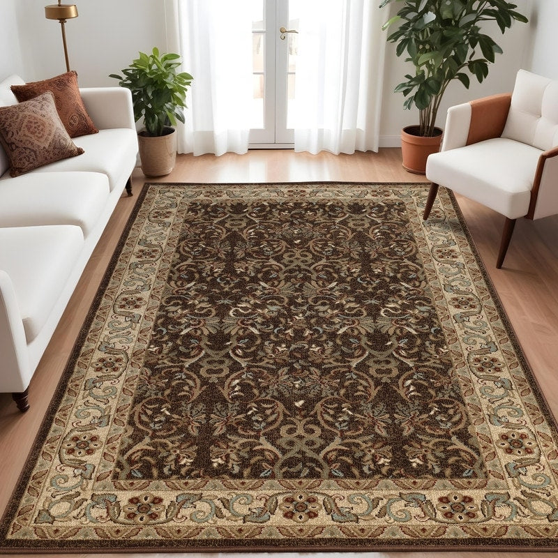 Superior Heritage Traditional Floral Scroll Indoor Area Rug