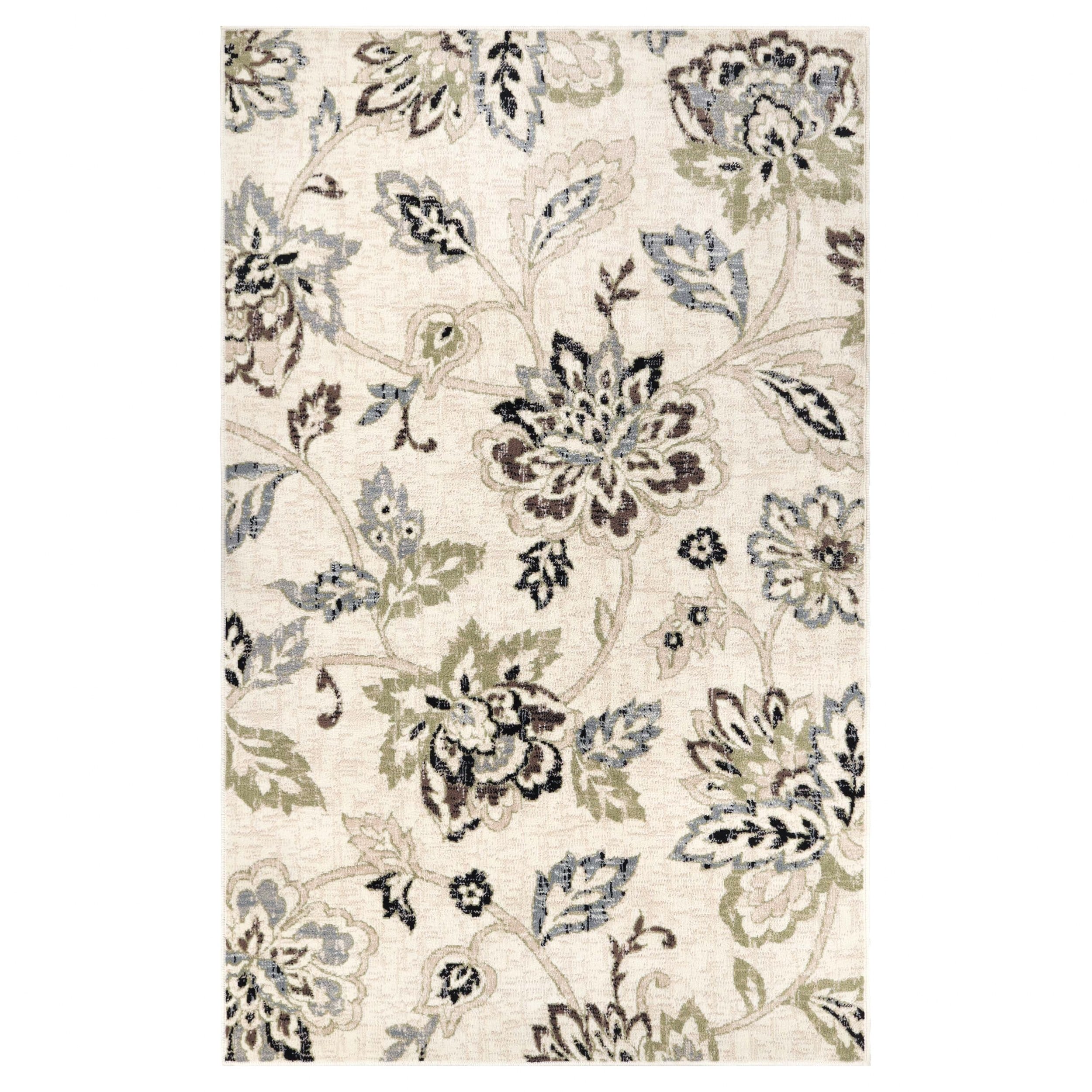Superior Jacobean Farmhouse Floral Indoor Area Rug