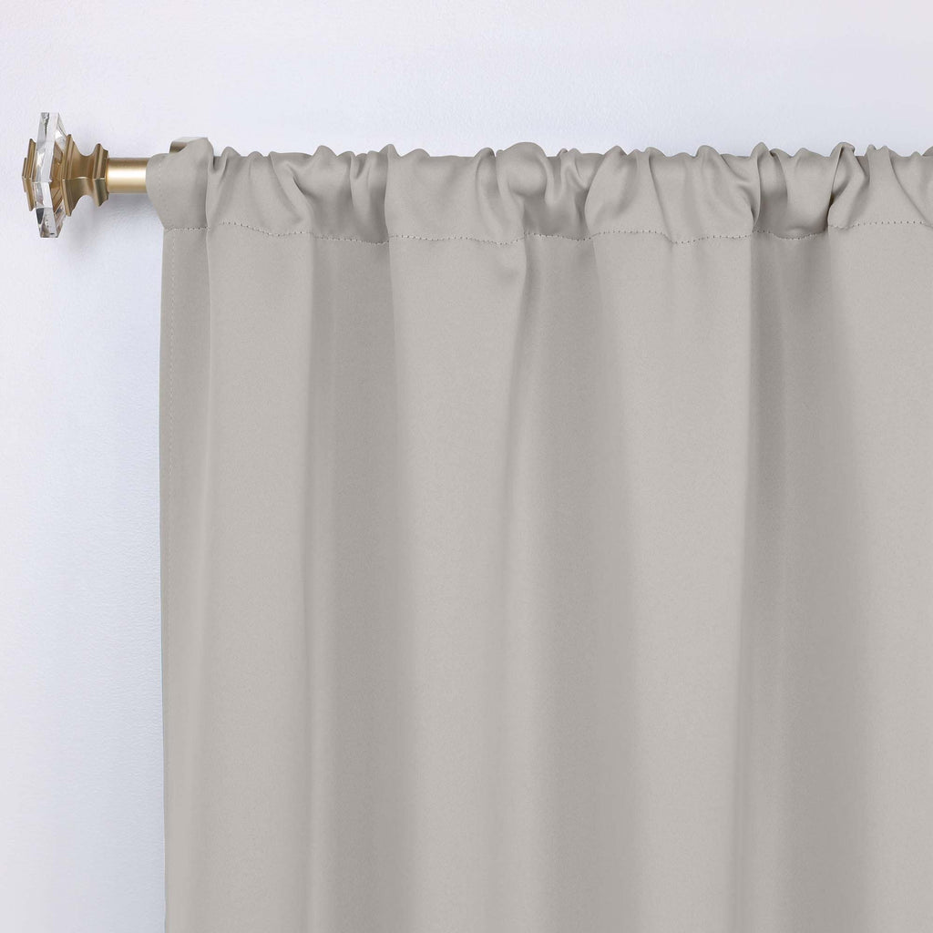 Superior Modern Solid Washable Room Darkening Blackout Curtains, Set of 2 Panels