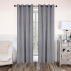 Superior Modern Solid Washable Room Darkening Blackout Curtains, Set of 2 Panels