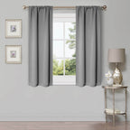 Superior Modern Solid Washable Room Darkening Blackout Curtains, Set of 2 Panels