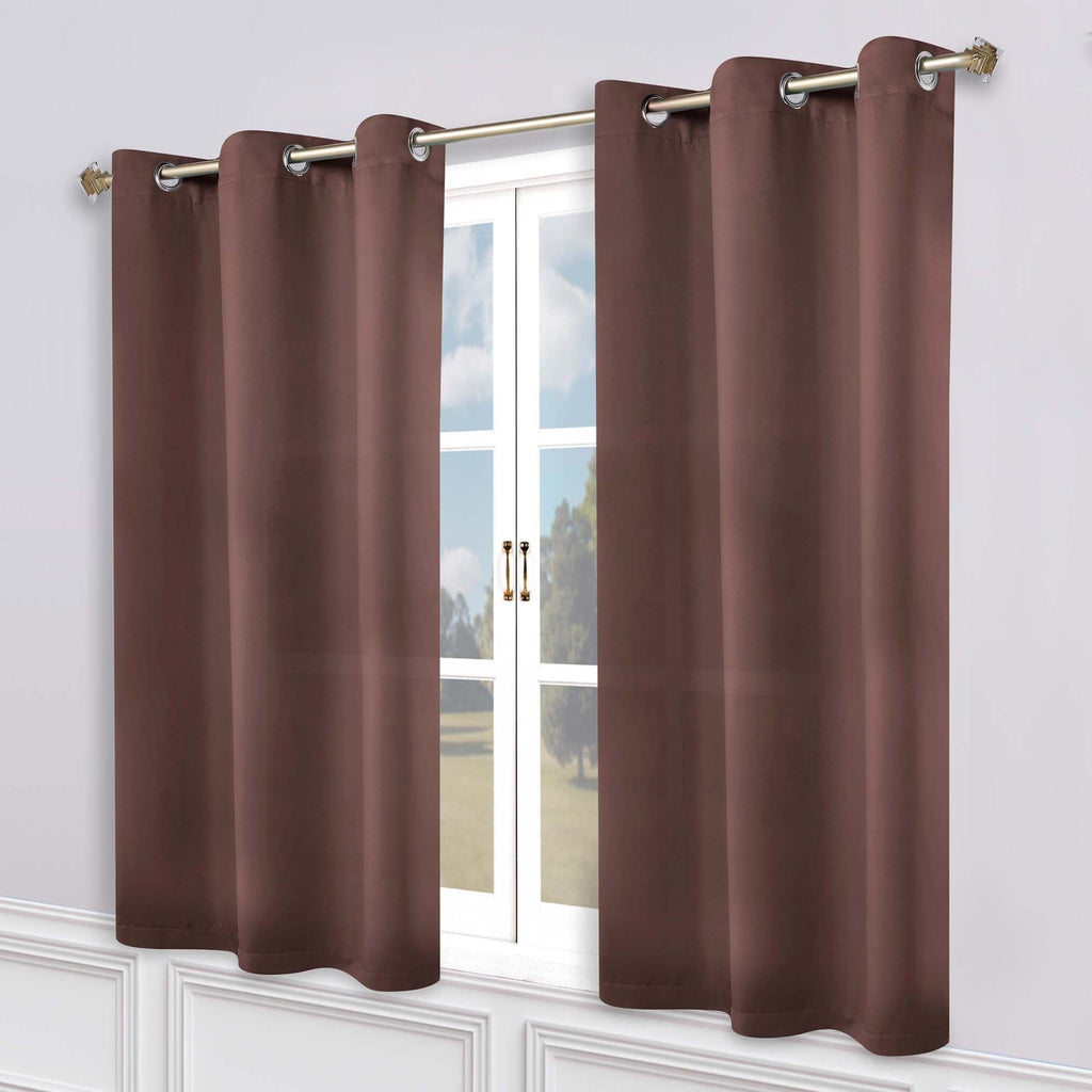 Superior Modern Solid Washable Room Darkening Blackout Curtains, Set of 2 Panels